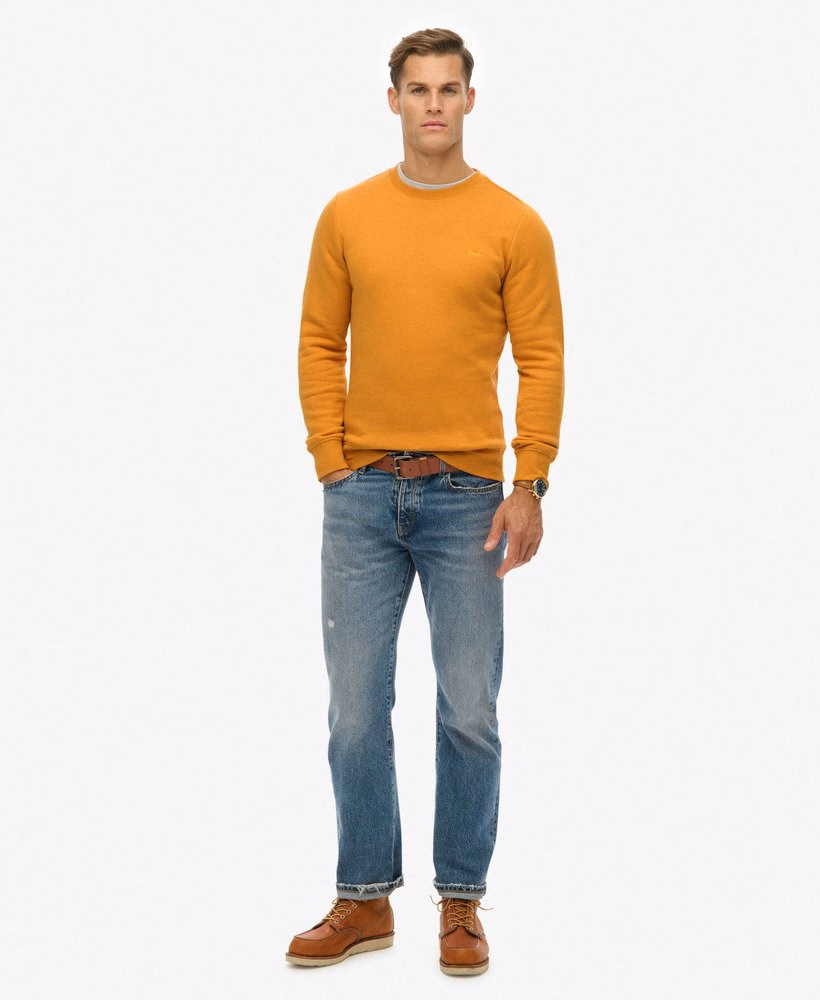 Bluza z okrągłym dekoltem i haftowanym logo w stylu vintage
