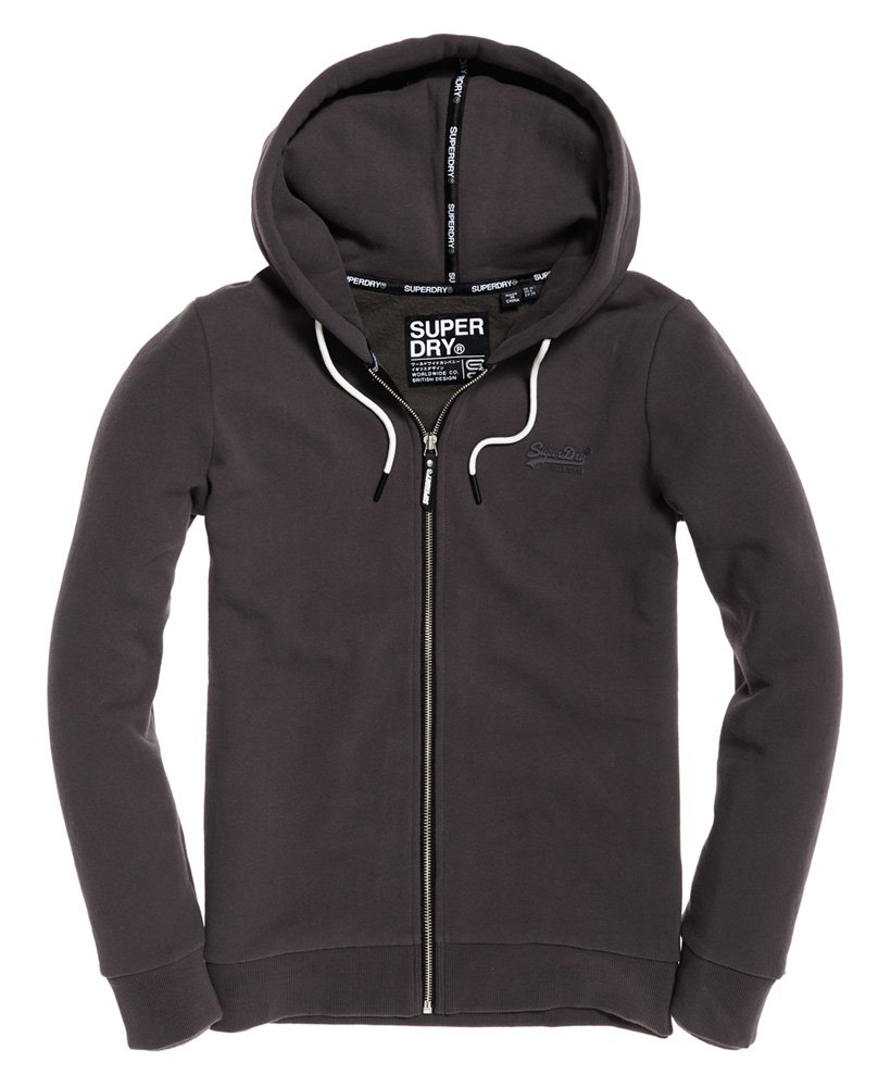bluza z kapturem orange label elite zip w kolorze łupkowym