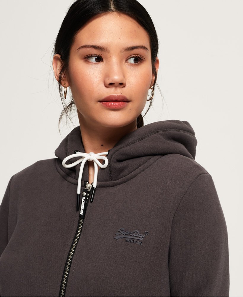 bluza z kapturem orange label elite zip w kolorze łupkowym