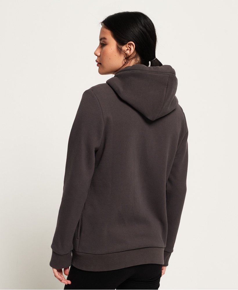 bluza z kapturem orange label elite zip w kolorze łupkowym