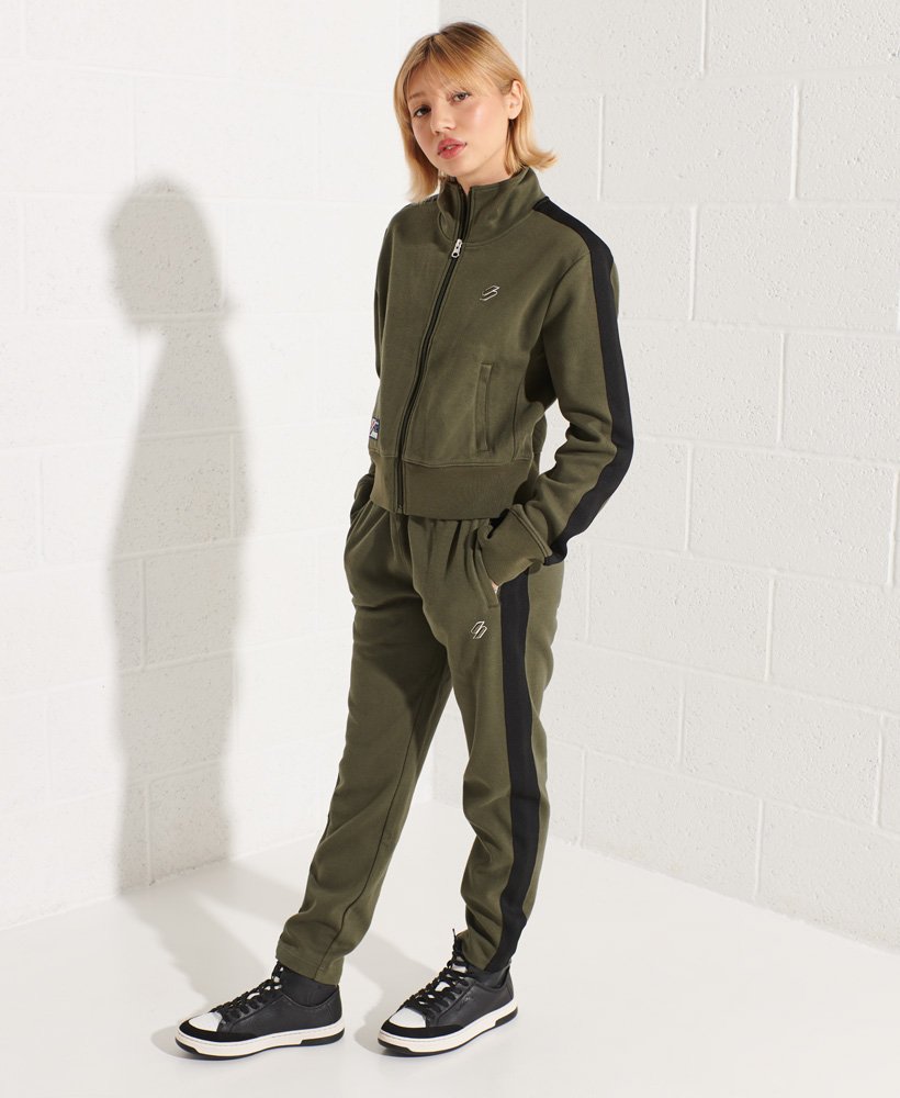 kurtka dresowa code stripe w kolorze dark moss