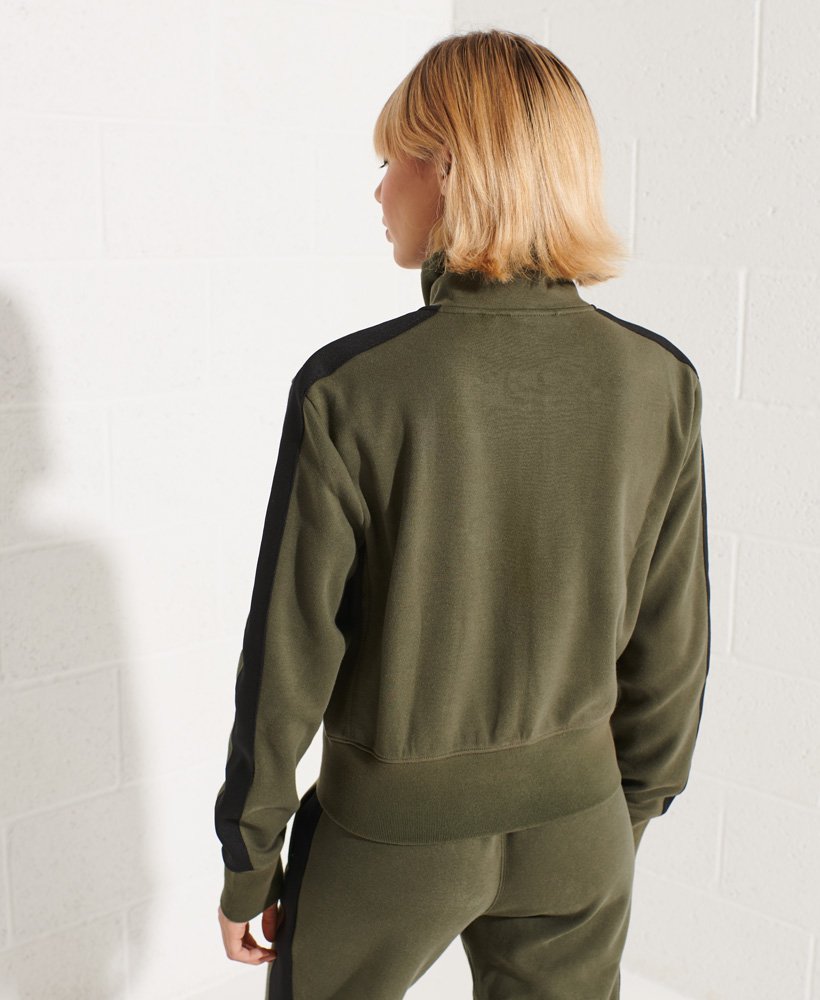 kurtka dresowa code stripe w kolorze dark moss