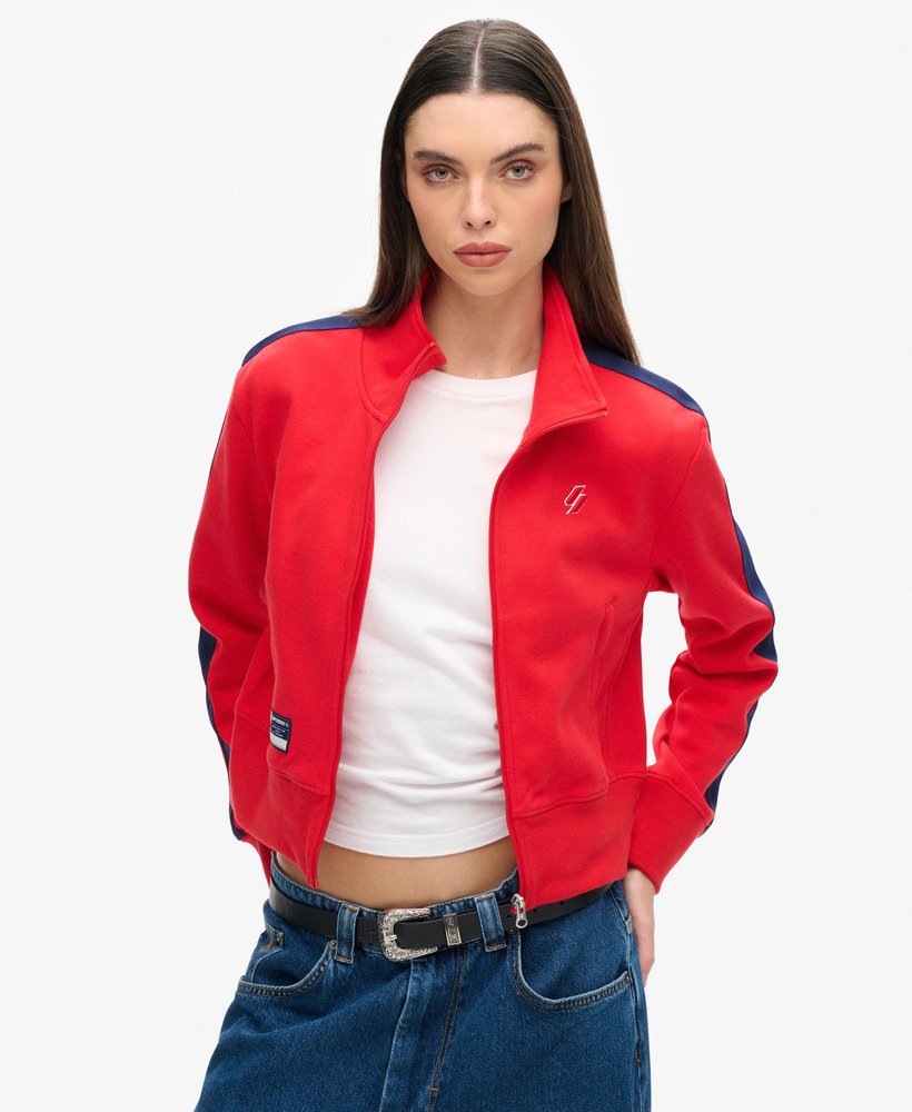 kurtka dresowa code stripe w kolorze risk red