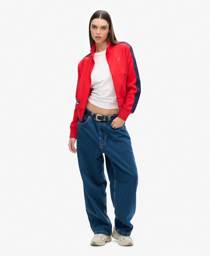 kurtka dresowa code stripe w kolorze risk red