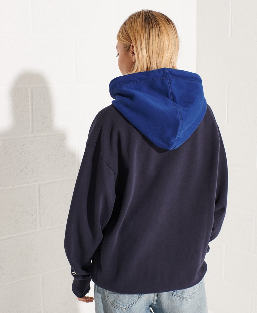 bluza z kapturem varsity arch oversized w kolorze gŁĘbokiego granatu