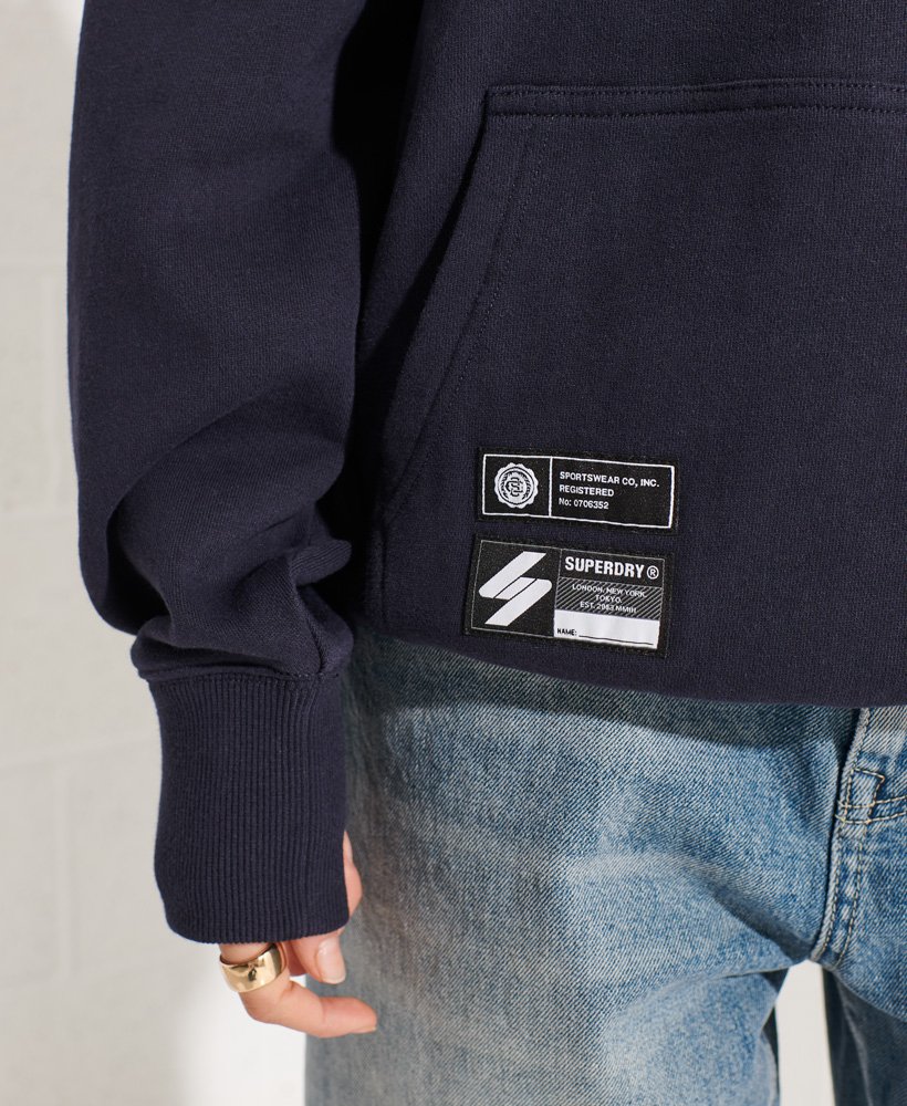 bluza z kapturem varsity arch oversized w kolorze gŁĘbokiego granatu