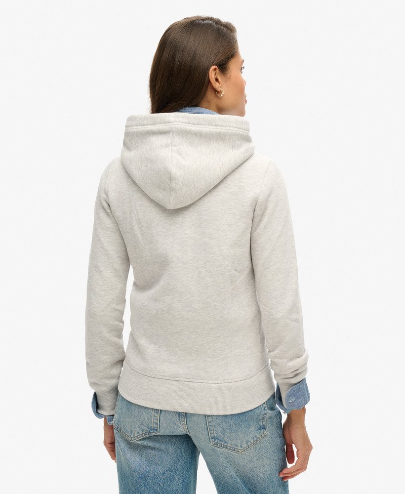 bluza z kapturem i haftowanym logo w stylu vintage w kolorze lodowcowej szarości i melanżu