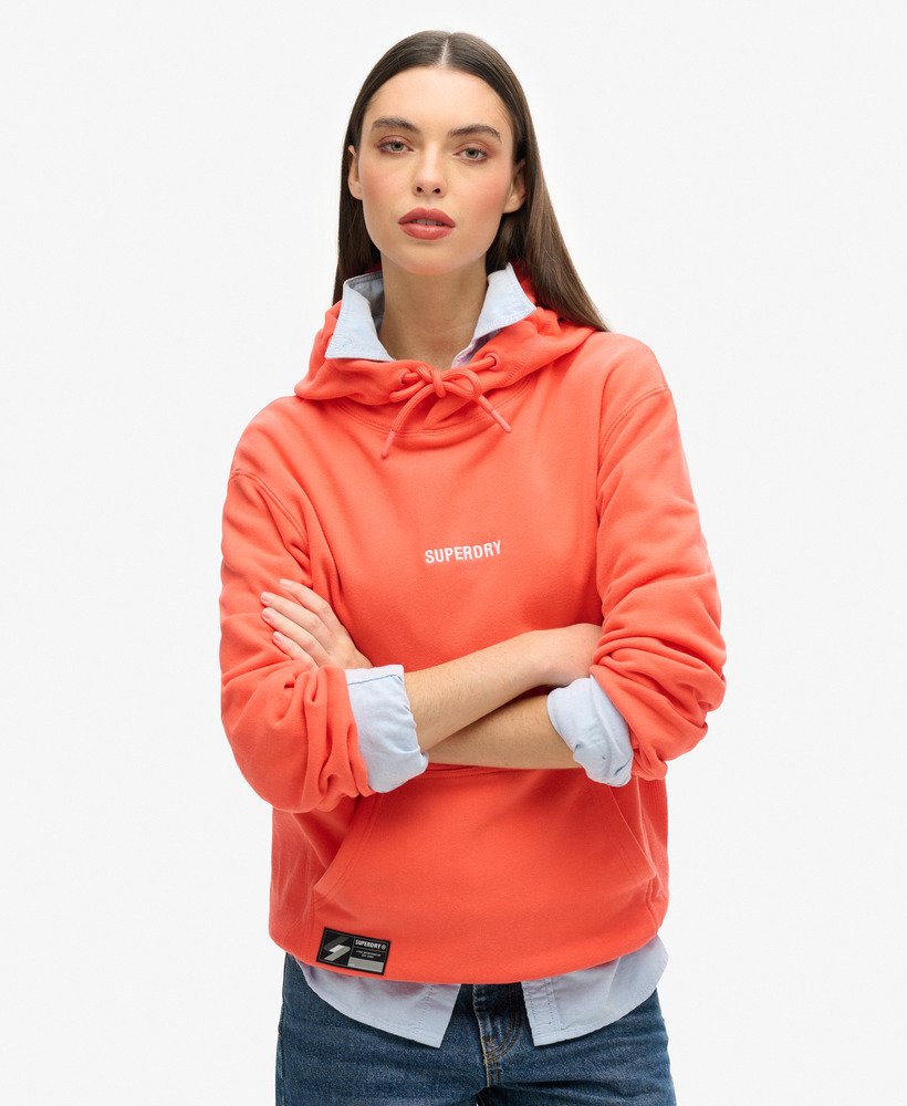 bluza z kapturem unisex z mikro logo w kolorze hyper fire coral