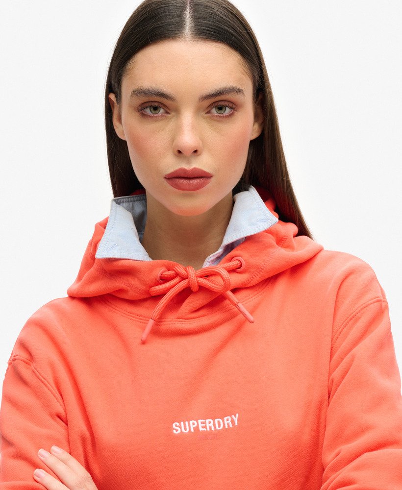 bluza z kapturem unisex z mikro logo w kolorze hyper fire coral