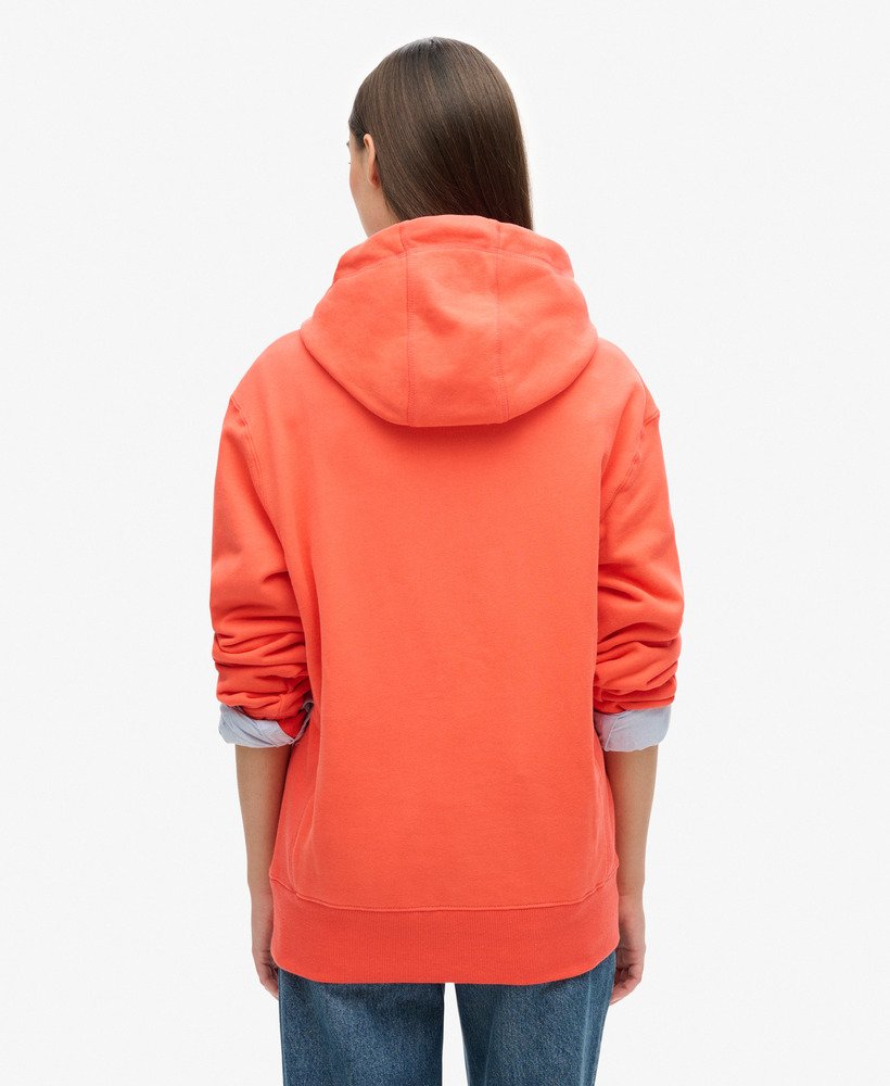 bluza z kapturem unisex z mikro logo w kolorze hyper fire coral