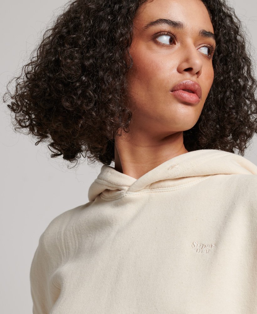 bluza z kapturem wash crop w kolorze oatmeal