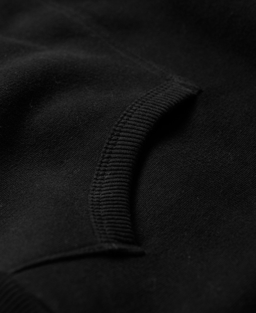 bluza z kapturem z ozdobnym logo w stylu vintage w kolorze czarnym