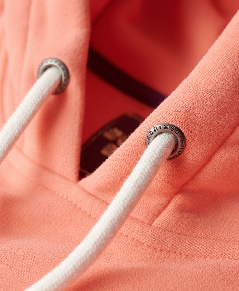 bluza z kapturem z ozdobnym logo w stylu vintage w kolorze fusion coral