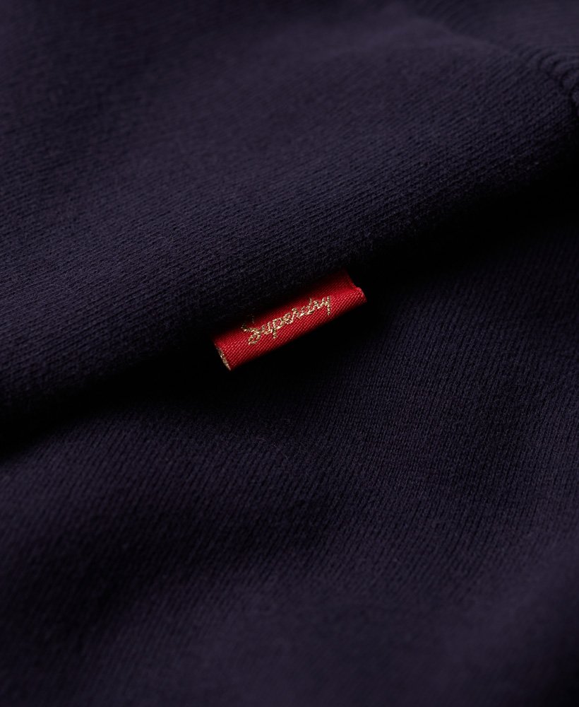 bluza z kapturem z logo metallic core w kolorze rinse navy