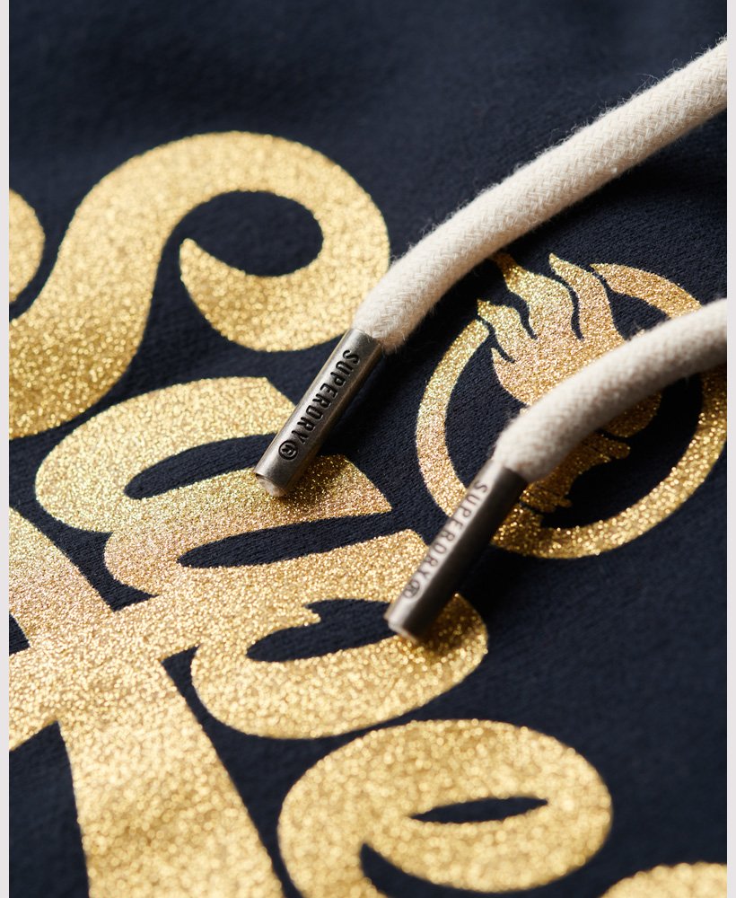 bluza z kapturem scripted college graphic w kolorze eclipse navy