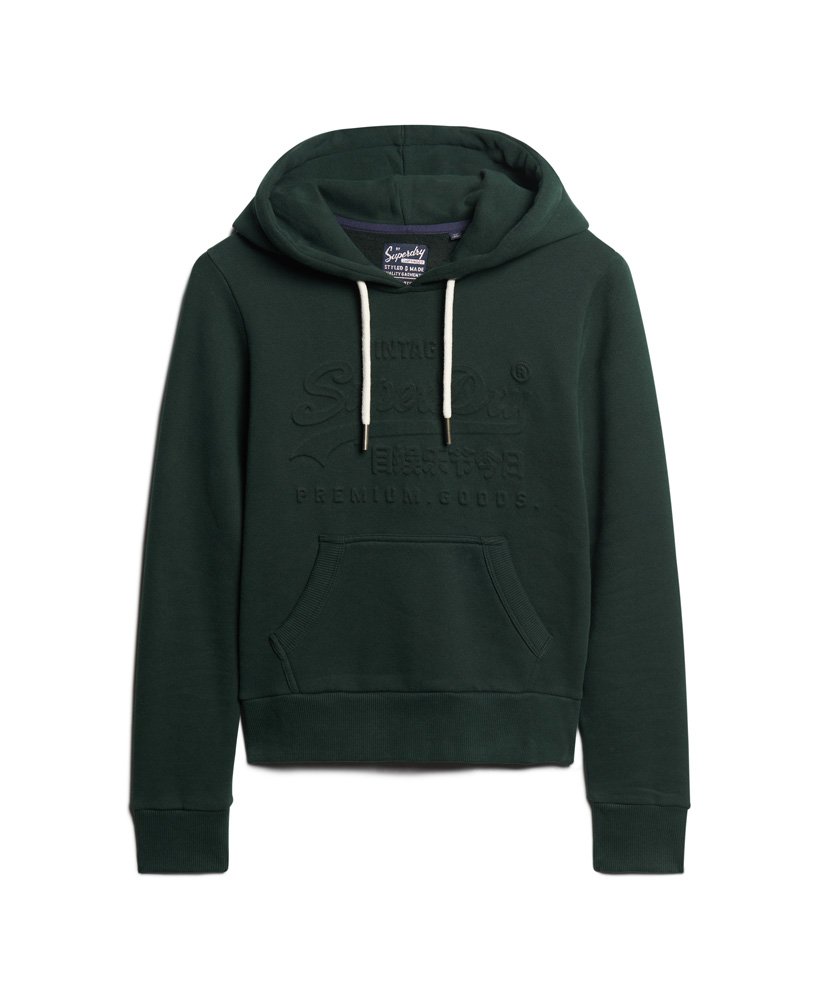 bluza z kapturem z wytłoczonym logo vintage w kolorze ciemnozielonym academy
