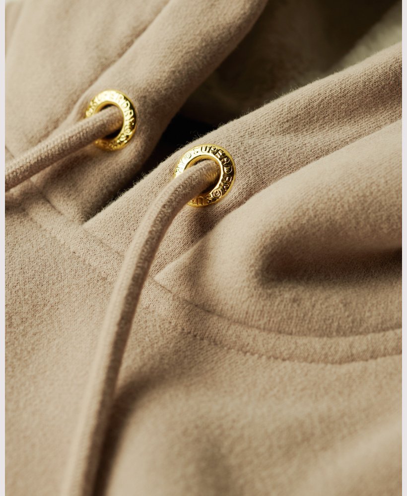sukienka z kapturem luxe metallic logo w kolorze ciepŁej szaroŚci