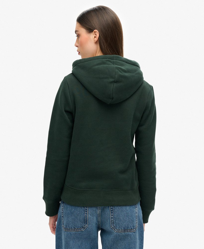 bluza z kapturem luxe metallic logo w kolorze academy dark green