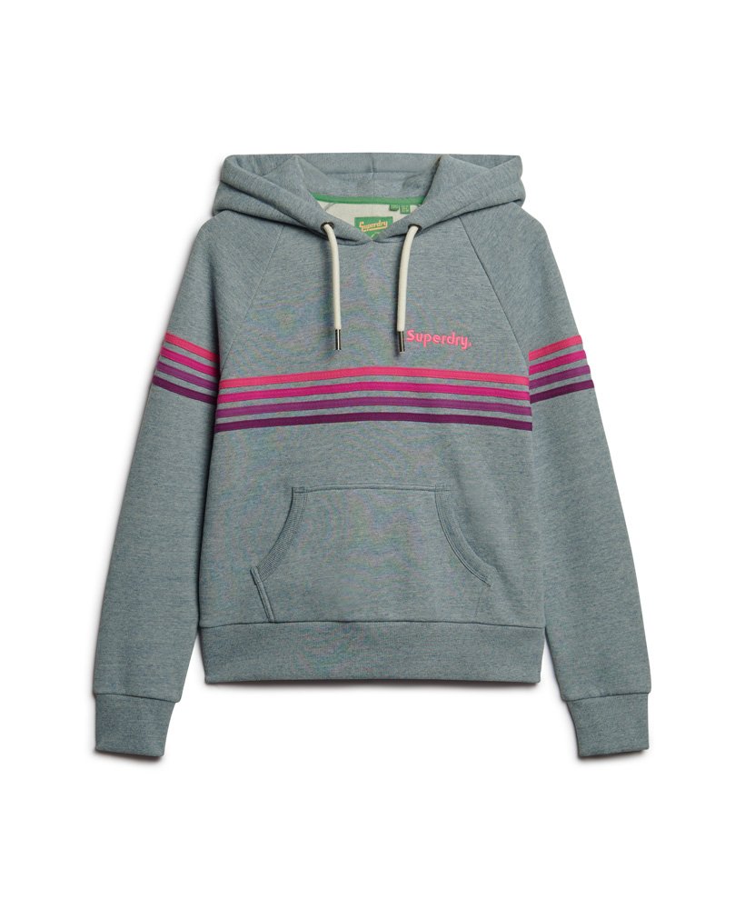 bluza z kapturem z logo rainbow stripe w spranym denimie w kolorze blue marl