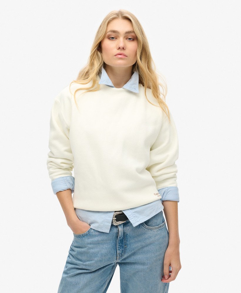 bluza essential logo o luźnym kroju w kolorze off white