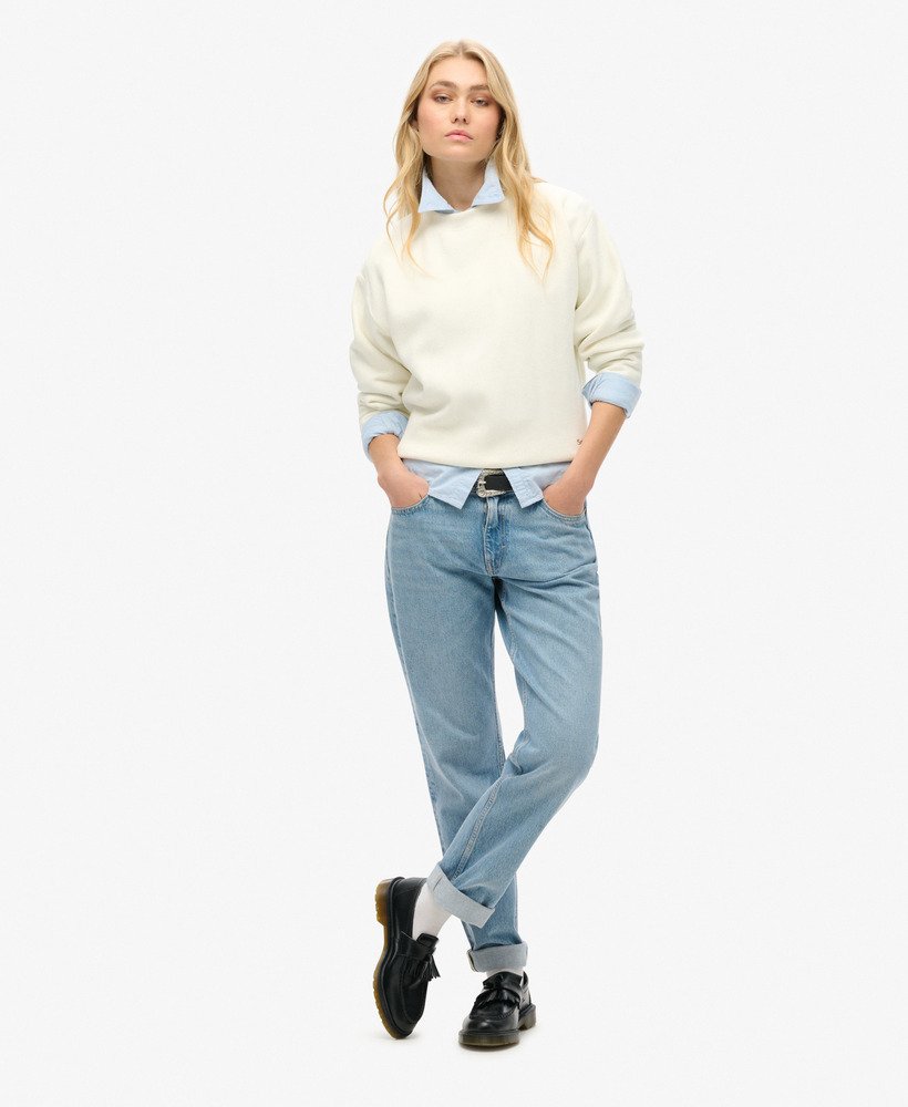 bluza essential logo o luźnym kroju w kolorze off white
