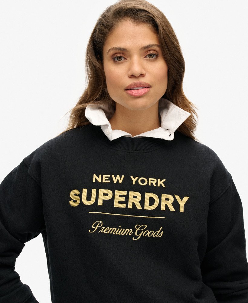 bluza luxe metallic logo w kolorze czarnym