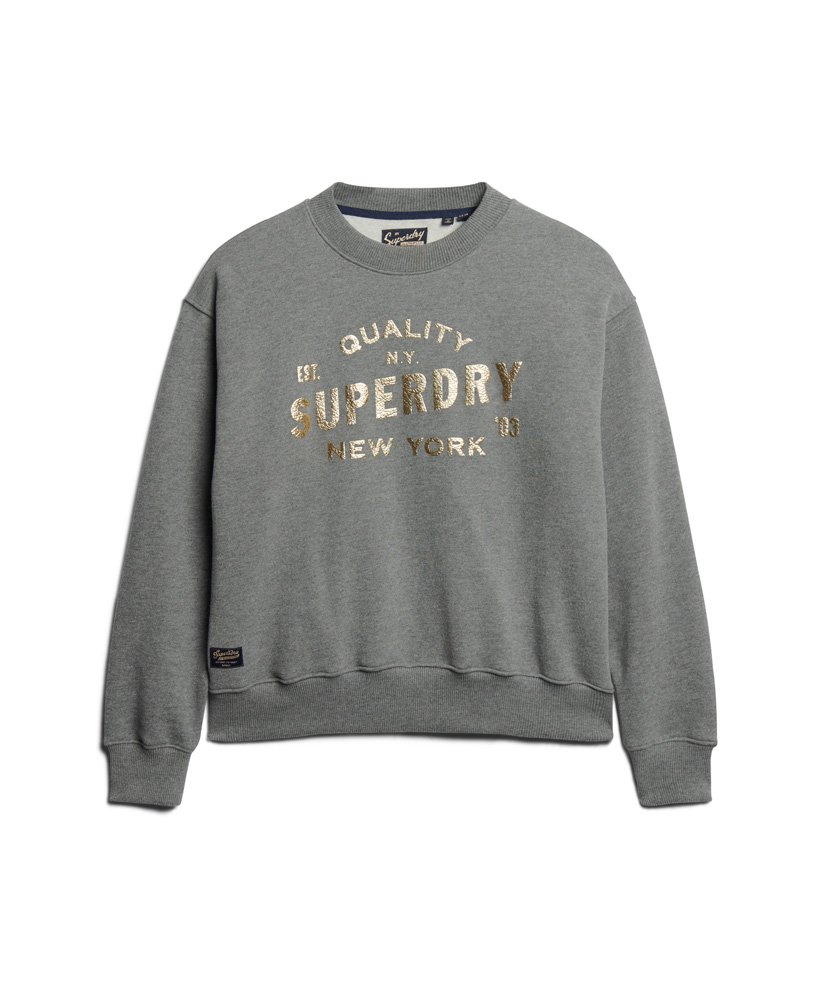bluza z logo luxe metallic w kolorze rich charcoal marl