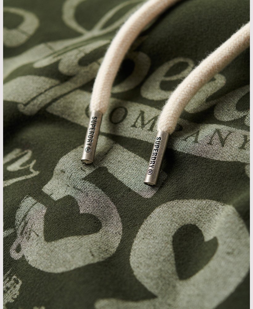 bluza z kapturem archive script graphic w kolorze oliwkowo-zielonym surplus goods