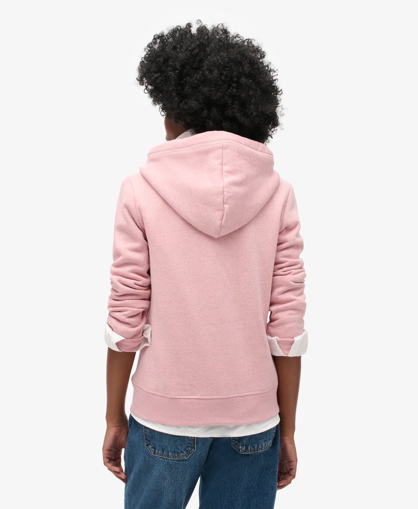 bluza z kapturem essential logo na zamek w kolorze la soft pink marl