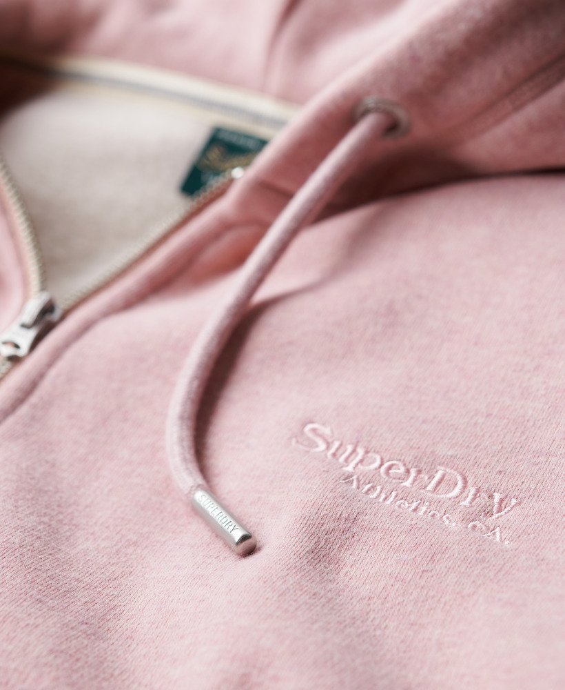 bluza z kapturem essential logo na zamek w kolorze la soft pink marl