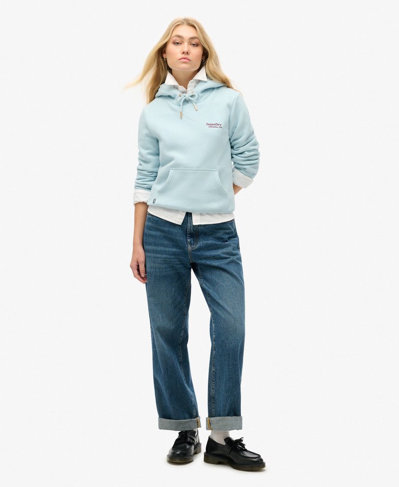 bluza z kapturem essential logo w kolorze zimowego błękitu