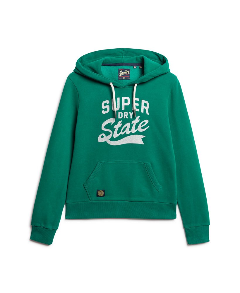 bluza z kapturem scripted college graphic w kolorze storm green