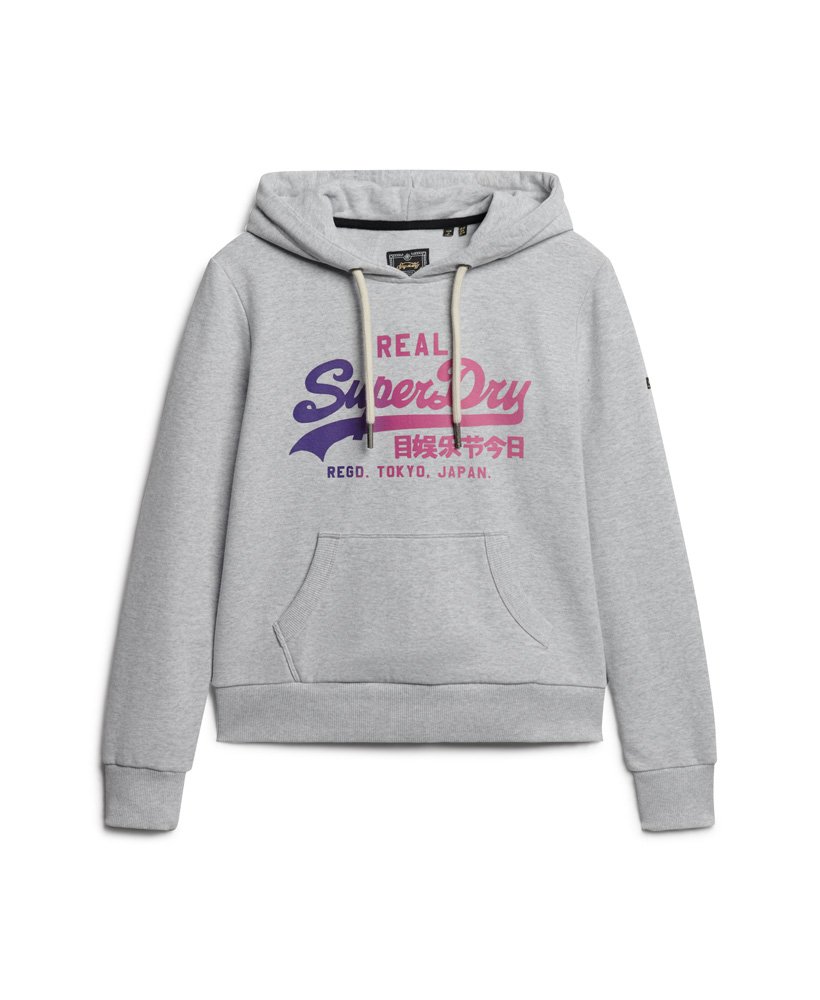 bluza z kapturem tonal vintage z graficznym logo w kolorze flake grey marl