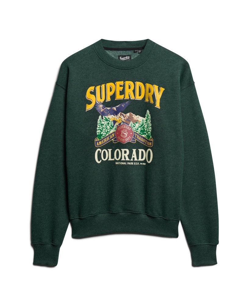 bluza z nadrukiem travel souvenir w kolorze jade green marl