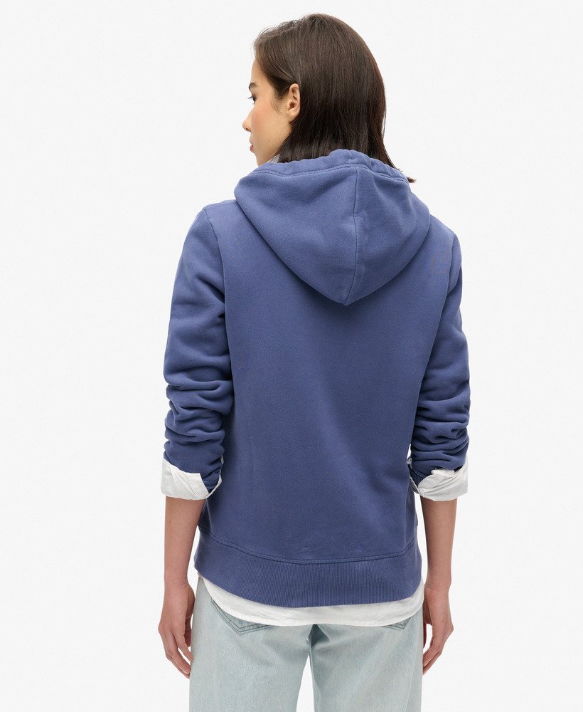 bluza z kapturem essential logo zapinana na zamek w kolorze marynarskim