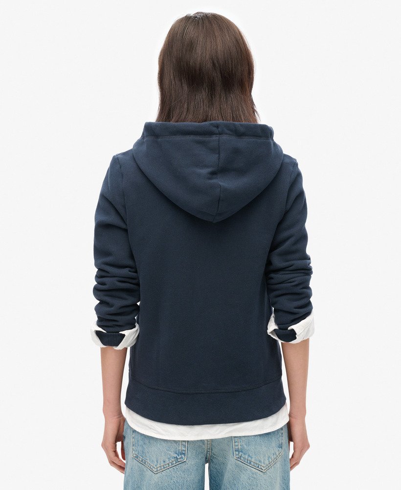bluza z kapturem essential logo na zamek w kolorze granatowym eclipse