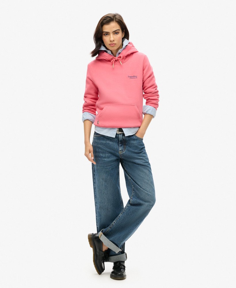 bluza z kapturem essential logo w kolorze camping pink