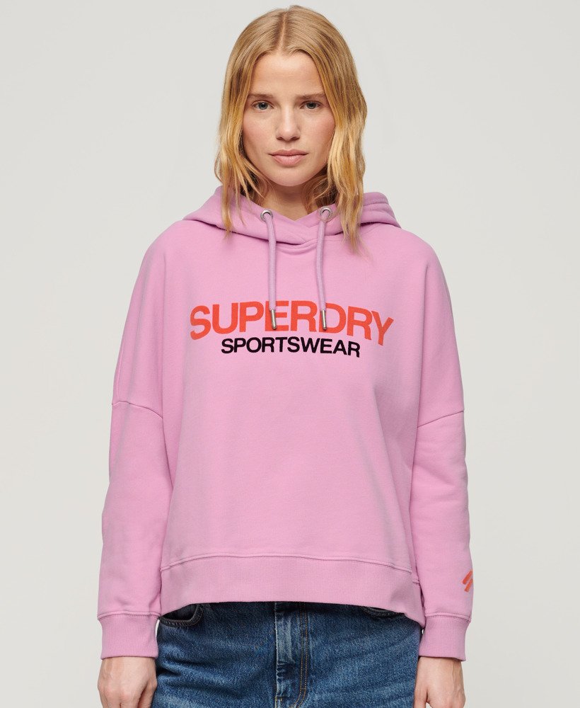 bluza z kapturem sportswear logo boxy w kolorze hyper lavender