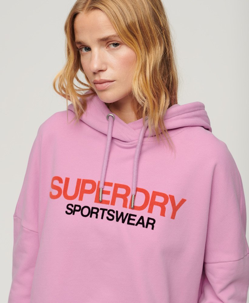 bluza z kapturem sportswear logo boxy w kolorze hyper lavender