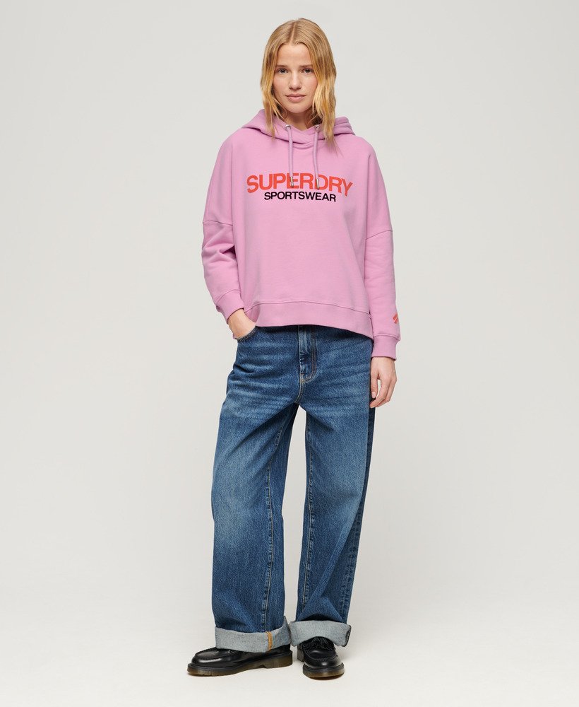 bluza z kapturem sportswear logo boxy w kolorze hyper lavender