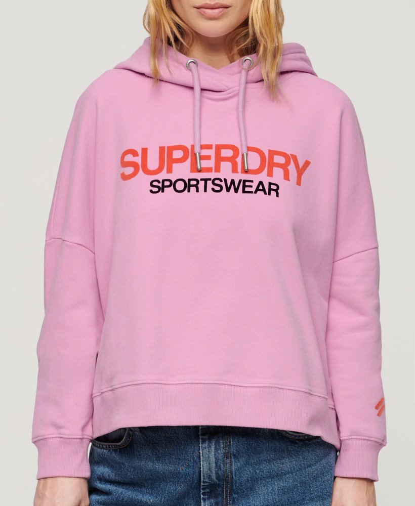 bluza z kapturem sportswear logo boxy w kolorze hyper lavender