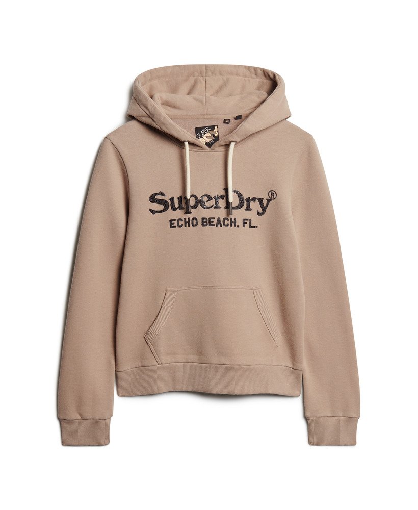 bluza z kapturem z logo venue w kolorze głębokiego beżu slub