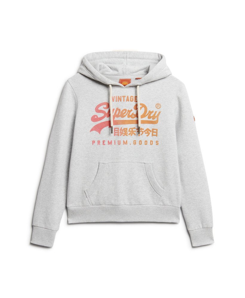 bluza z kapturem tonal vintage z graficznym logo w kolorze flake grey marl