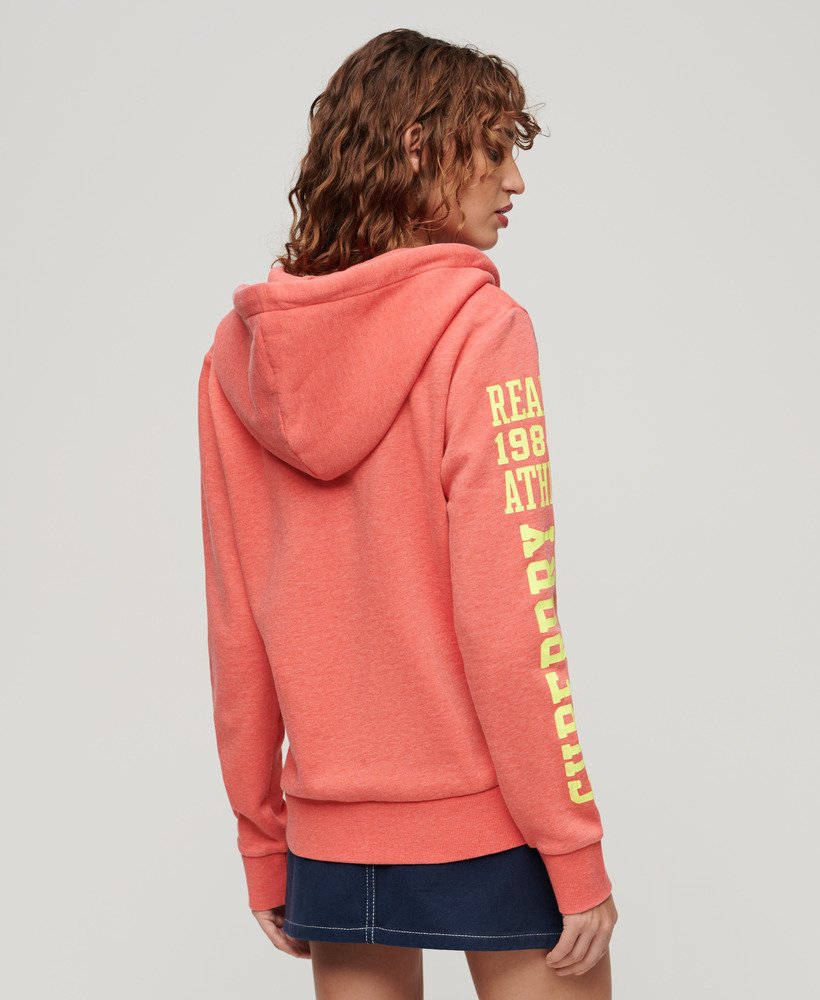 bluza z kapturem super athletic graphic zip w kolorze koralowo-czerwonym marl