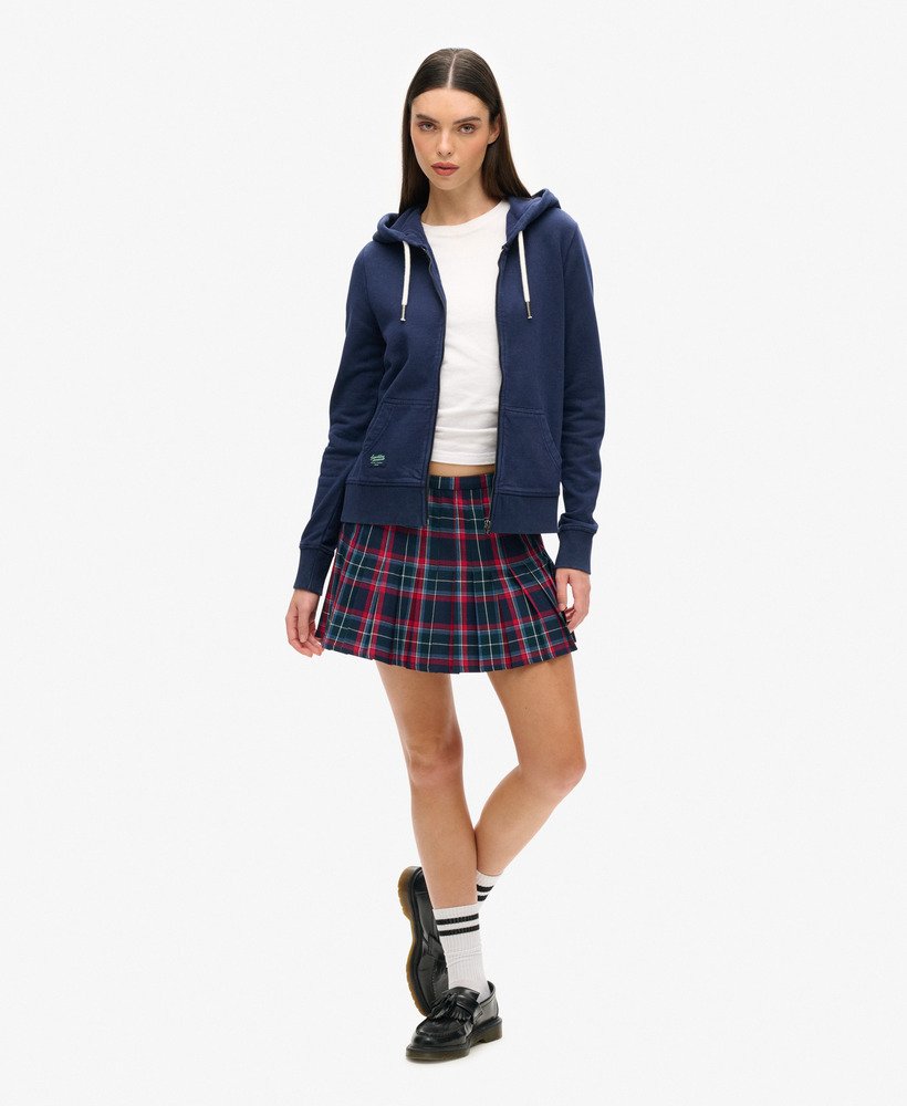 ozdobna bluza z kapturem i zamkiem błyskawicznym w kolorze rich navy