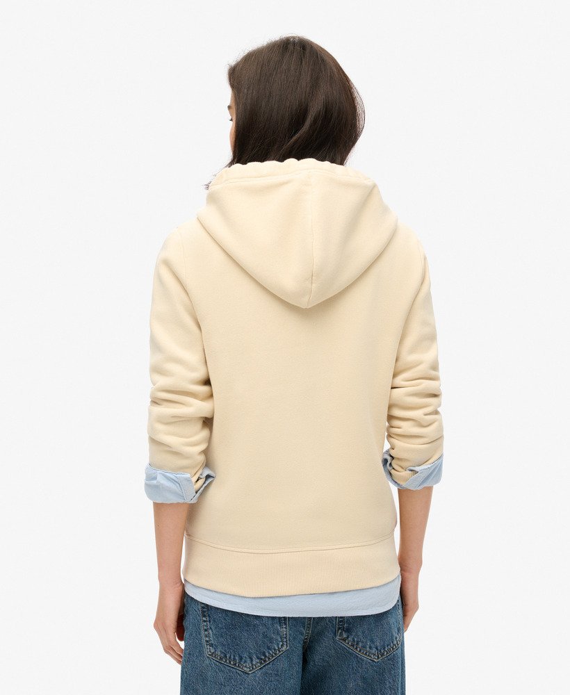 bluza z kapturem essential logo na zamek w kolorze kremowo-beżowym z tapioki