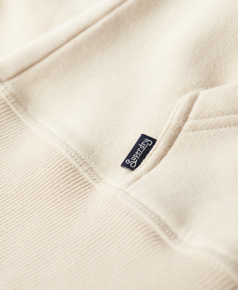 bluza z kapturem essential logo na zamek w kolorze kremowo-beżowym z tapioki