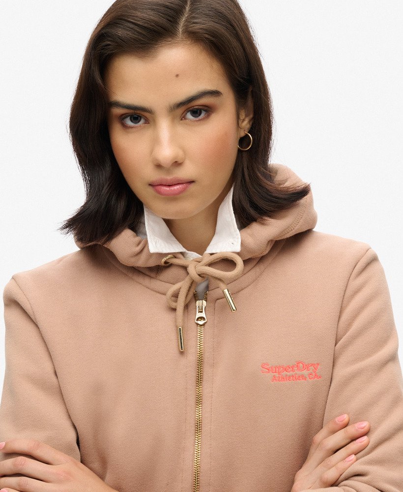 bluza z kapturem essential logo na zamek w kolorze zimowego szarego
