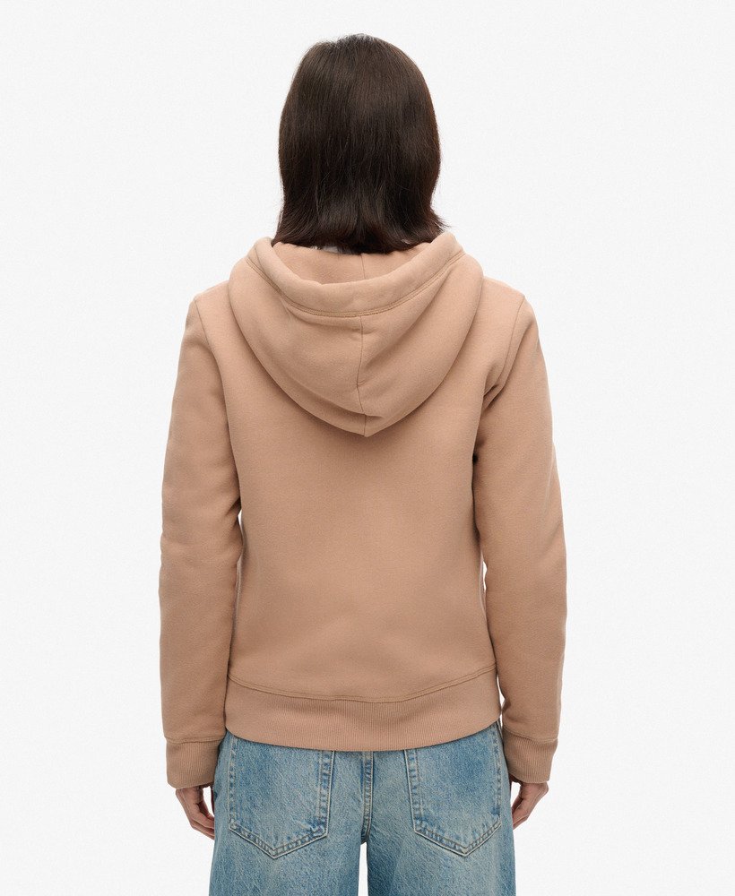 bluza z kapturem essential logo na zamek w kolorze zimowego szarego
