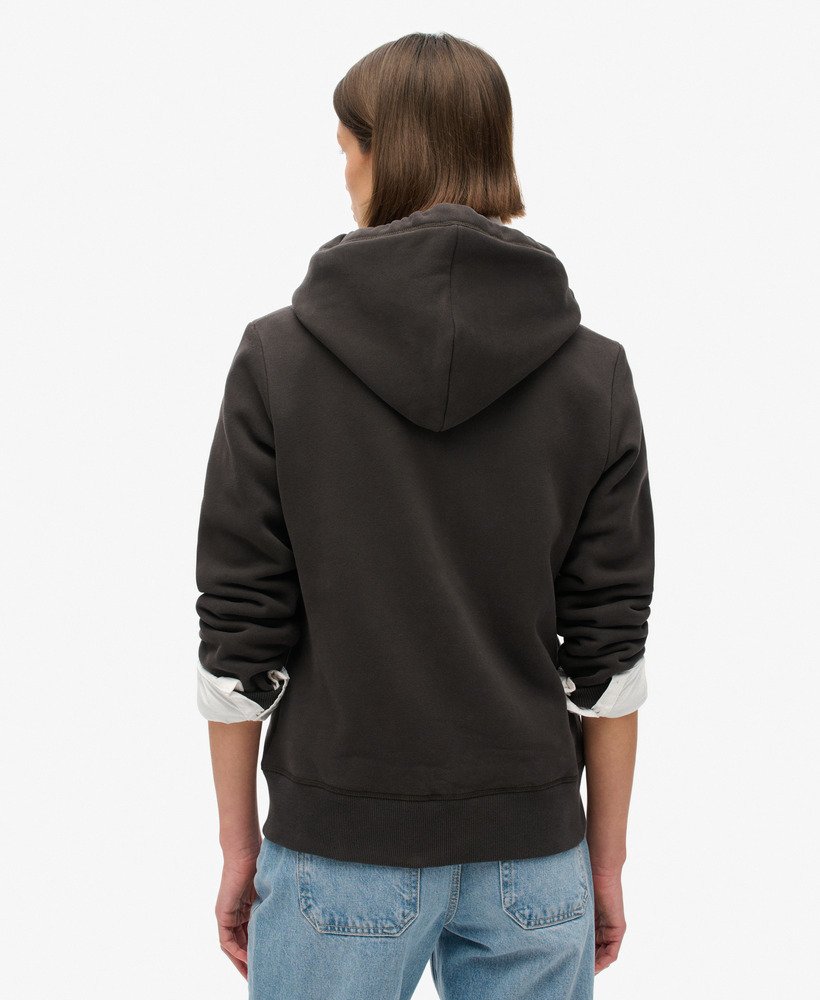 bluza z kapturem essential logo na zamek w kolorze bison black